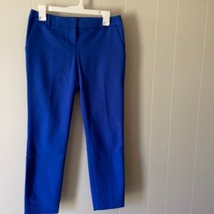 Cobalt blue Express columnist ankle pants.